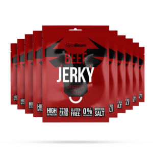 Sušené maso Beef Jerky 10 x 50 g teriyaki - GymBeam