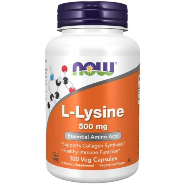 L-Lysin 500 mg Vegan kaps 100 kaps. - NOW Foods