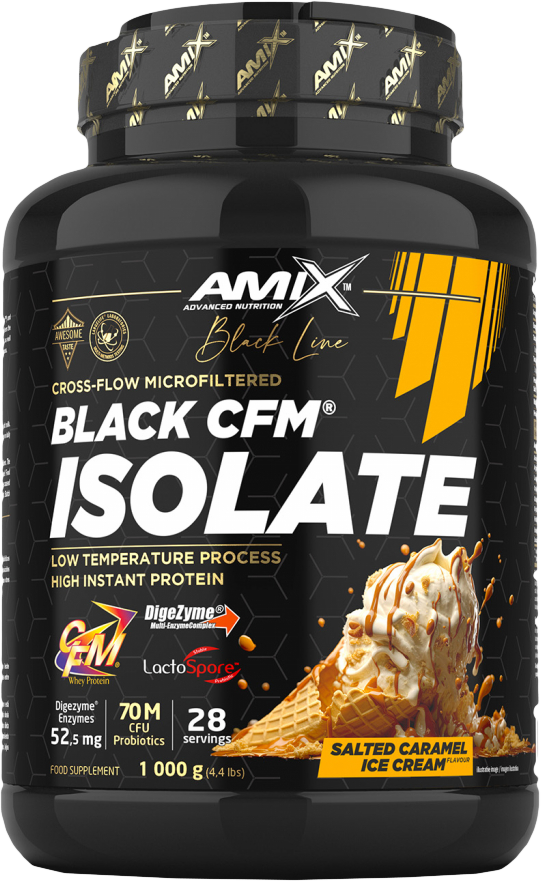 Amix Black CFM Isolate 1000 g slaná karamelová zmrzlina