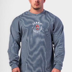 Nebbia Oversized mikina bez kapucne SIGNATURE 797 modrá L