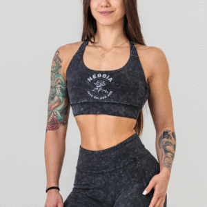 Nebbia Washed sportovní podprsenka se střední podporou GOLDEN AGE 778 černá XS