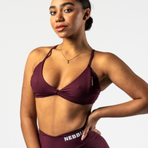 Nebbia Sportovní podprsenka se střední podporou TWIST-KNOT 423 tmavě červená M