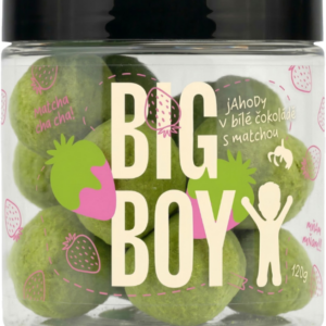 Big Boy Jahody v matcha a bílé čokoládě 120 g jahody v bílé čokoládě s matchou