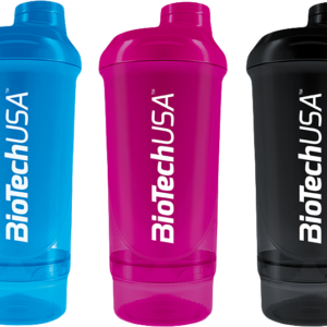 BioTech USA Šejkr Wave+ Compact 500 ml + 150 ml průhledná kouřová