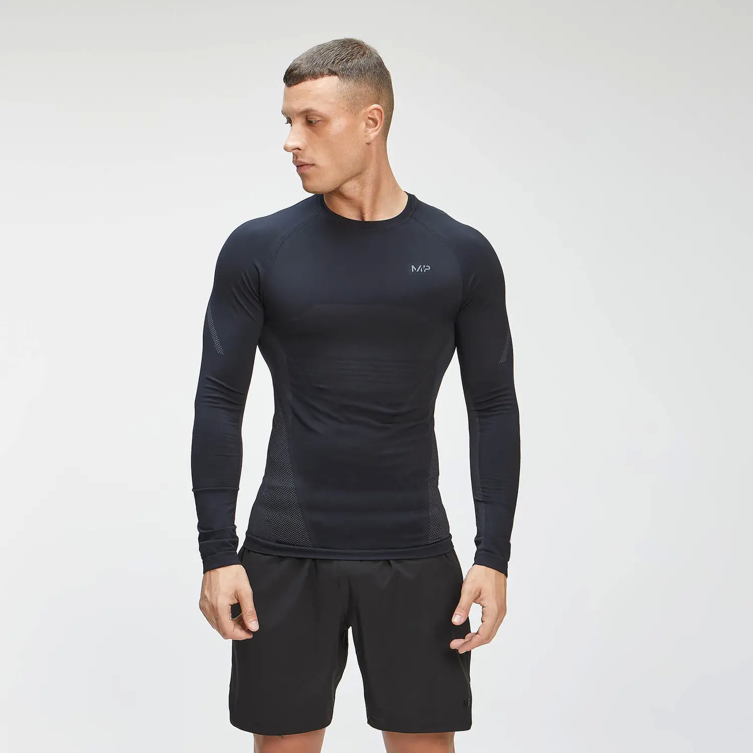 MyProtein Pánské tričko s dlouhým rukávem Tempo Seamless Top černá XXL