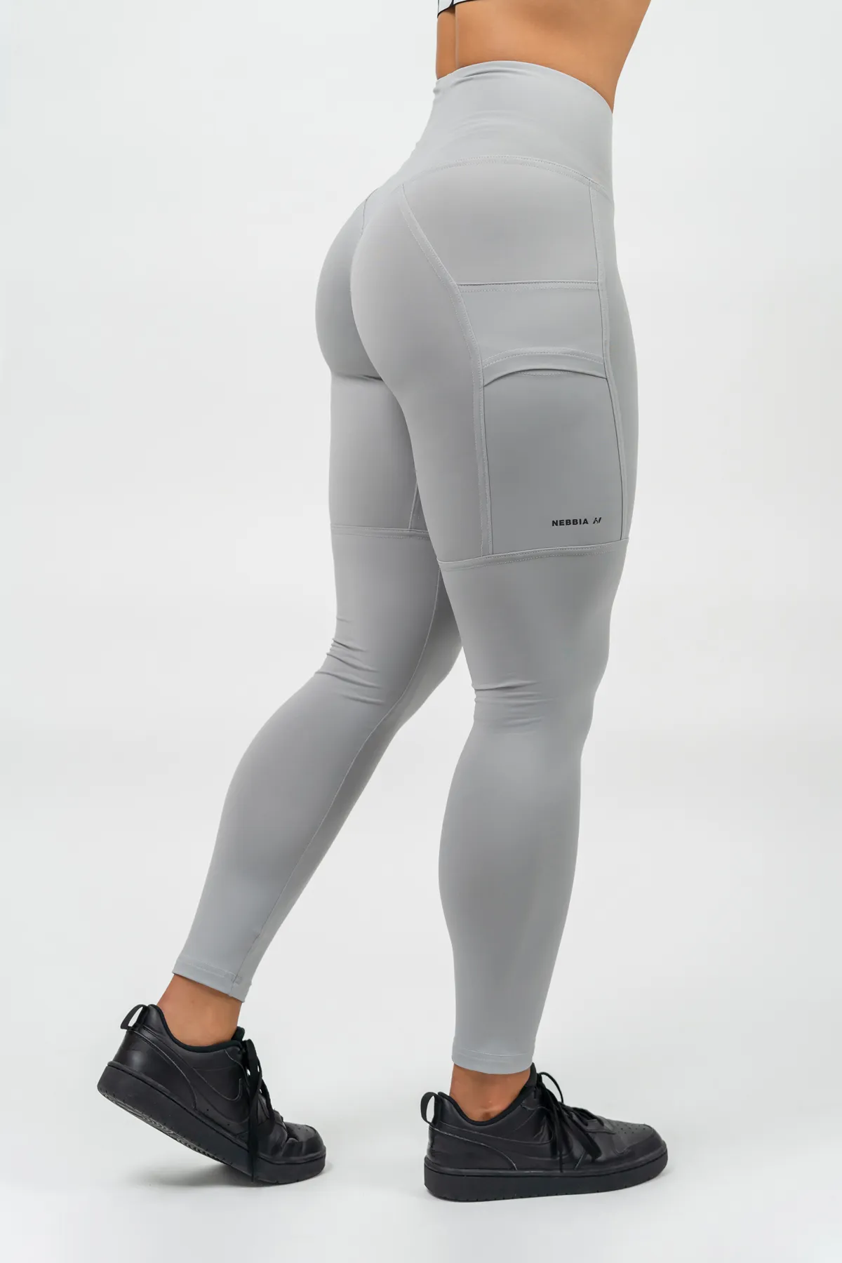 Nebbia Legíny s vysokým pasem LEG DAY GOALS 248 šedá XS