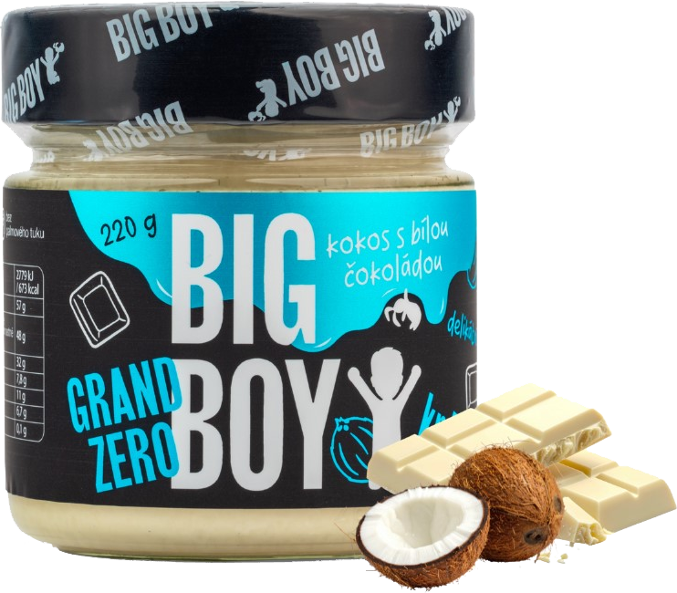 Big Boy Grand Zero kokos a bílá čokoláda 220 g kokos s bílou čokoládou