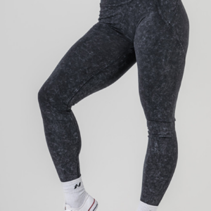 Nebbia Washed fitness legíny s vysokým pasem GYM WARRIOR 776 černé XS