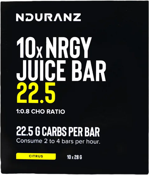 10x Nduranz Nrgy Juice Bar 22.5 28 g citrus